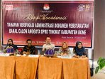 Banyak Bacaleg Belum Lengkapi Dokumen Persyaratan, KPU Bone Beri Pemahaman ke Parpol