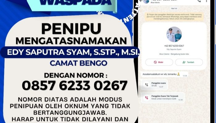 Camat Bengo Minta Masyarakat Waspada Penipuan