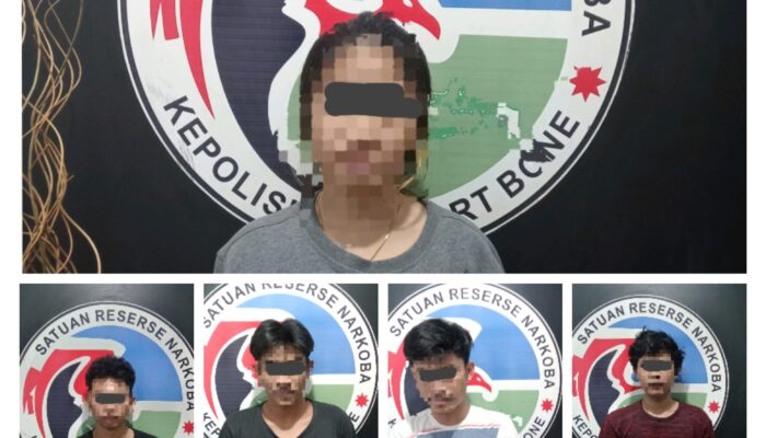 Polres Bone Amankan 5 Pelaku Narkoba, 1 Diantaranya Perempuan