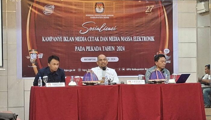 KPU Bone Sosialisasi Bareng Awak Media, Abd Asis : Kampanye Iklan Media Dimulai Besok 