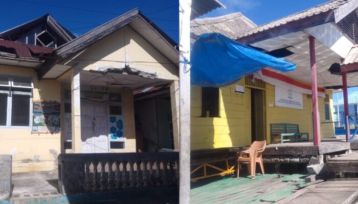 Miris, Kantor Camat dan Rumah Jabatan Camat Pulau Sembilan Nyaris Roboh