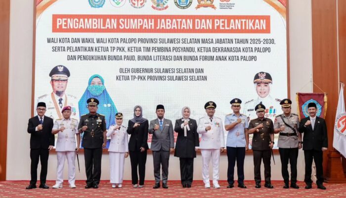 Pesan Gubernur Sulsel Saat Lantik Naili-Akhmad Syarifuddin sebagai Wali Kota dan Wakil Wali Kota Palopo