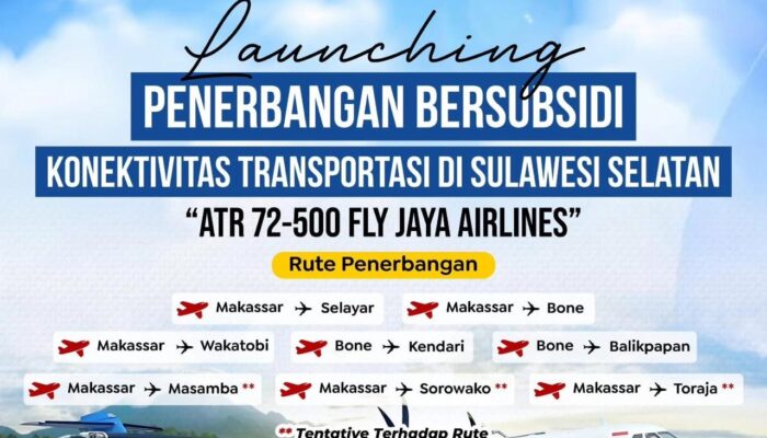 Gubernur Sulsel Launching Penerbangan ATR 72 Bersubsidi, Termasuk Bone – Makassar, Bone – Kendari, Bone – Balikpapan