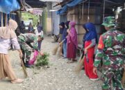 TNI dan Warga Kompak Gelar Kerja Bakti di Pasar Rakyat Bone