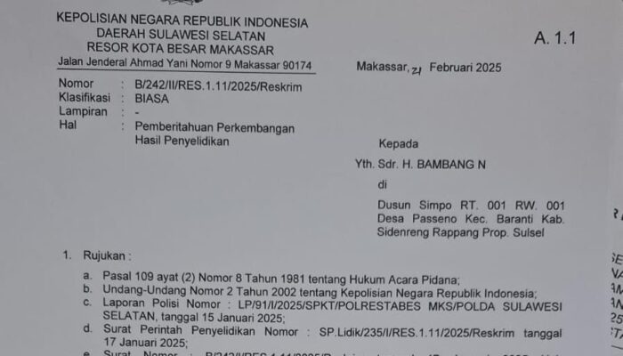 Warga Sidrap Kecewa, Laporan di Polrestabes Makassar Diduga Berlarut Tanpa Kepastian