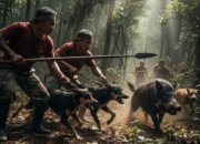 Ilustrasi ai berburu babi hutan