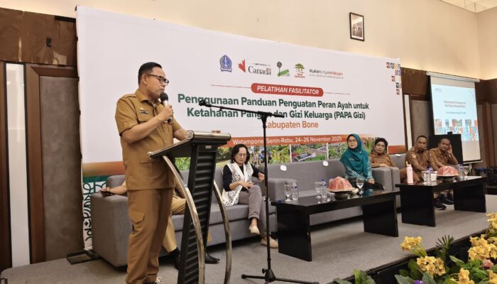 Wabup Bone Buka Pelatihan Fasilitator PAPA Gizi, Tekankan Peran Ayah dalam Ketahanan Pangan Keluarga