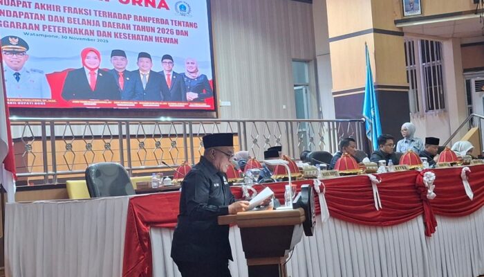 Setujui APBD Bone 2026, Pandangan Akhir Fraksi Nasdem : Prioritas untuk Rakyat dan Transparansi Anggaran