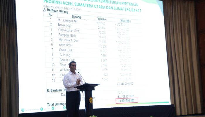 Mentan Andi Amran Sulaiman Galang untuk Korban Bencana Sumatra, Sudah Tembus 75, 85 Miliar