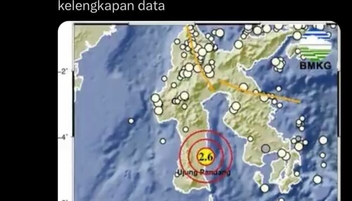 BREAKING NEWS : Gempa Magnitudo 2,6 Guncang Bone, Pusat Gempa di Barebbo