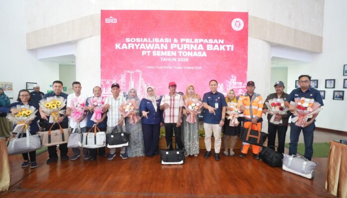 PT Semen Tonasa Lepas 60 Karyawan Purna Bakti, Apresiasi Dedikasi Puluhan Tahun