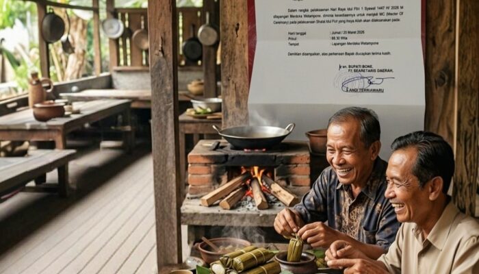 Bapak-Bapak Senang Surat Edaran Pj Sekda Bone Cantumkan Jadwal Lebaran Jumat Besok: Buras jadi Cepat Dimasak!