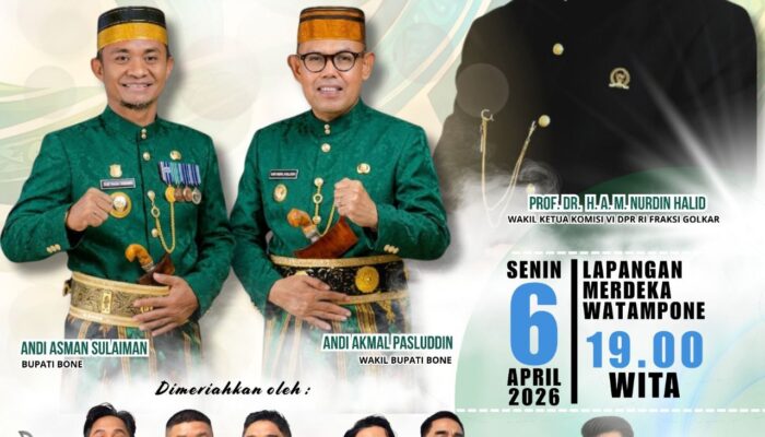 Bupati – Wabup Bone Ajak Meriahkan Puncak Hari Jadi Bone ke-696 Digelar 6 April, NH Sponsor Artis Ungu Band dan Fildan