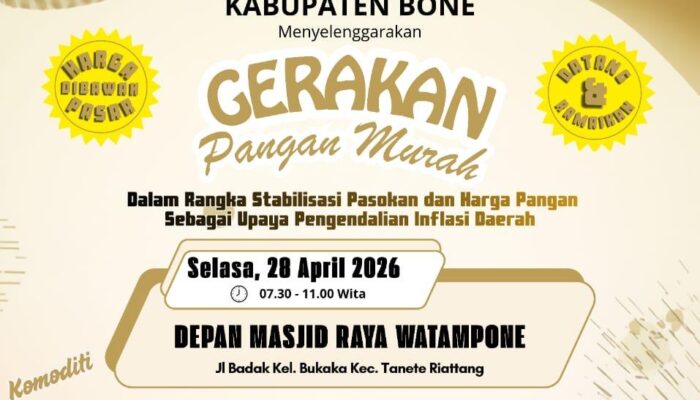 Dinas Ketahanan Pangan Bone Gelar Gerakan Pangan Murah, Kadis Andi Zainal Wahyudi Ajak Warga Manfaatkan