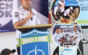 Wabup Andi Akmal Peletakan Batu Pertama Panggung Kreasi- Peresmian Studio Podcast SMAN 8 Bone