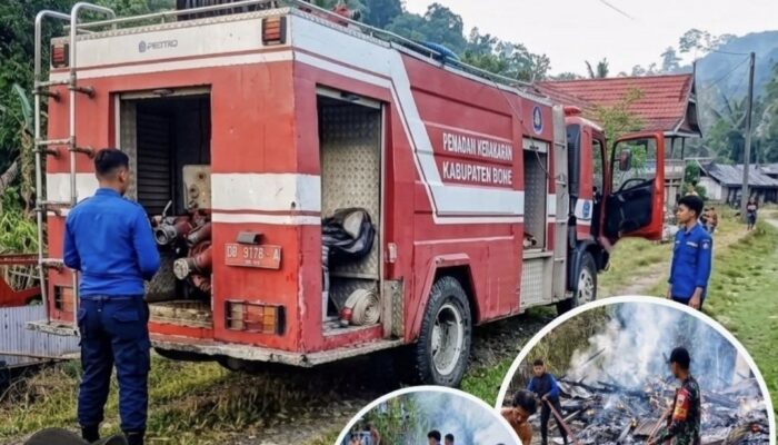 FOTO: Damkar Bantu Padamkan Kebakaran di Dusun Terpencil Desa Walimpong
