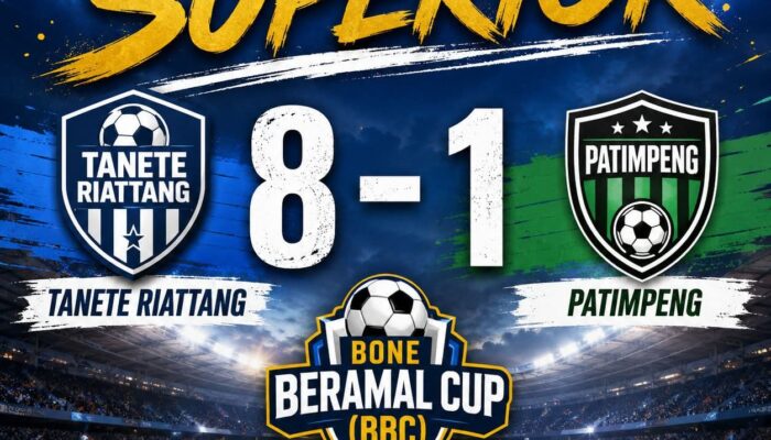 Pecah Rekor, Tanete Riattang Gilas Patimpeng 8-1 di Bone Beramal Cup 2026