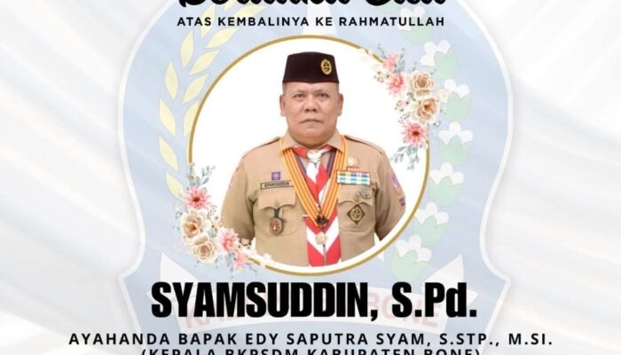Tokoh Pramuka Bone Syamsuddin Orang Tua Kepala BKPSDM Bone Tutup Usia, Bupati Bone Sampaikan Duka Mendalam