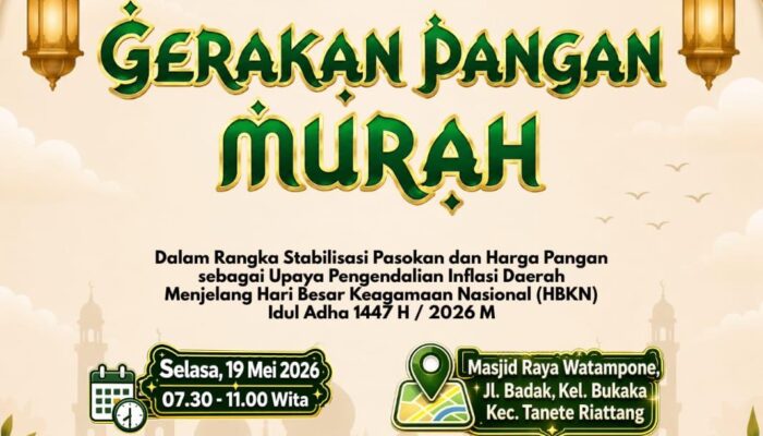 Kadis Ketapang Bone Andi Zainal Wahyudi Ajak Masyarakat Datang ke Gerakan Pangan Murah di Masjid Raya