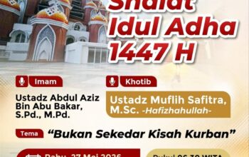 Shalat Idul Adha di Masjid Kubah 99 CPI, Ustadz Muflih Safitra Angkat Tema “Bukan Sekadar Kisah Kurban”