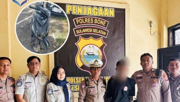 Uji Berkala Bersama Jasa Raharja, Satlantas Polres Bone Temukan Motor Curian