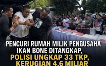 Pencuri Rumah Milik Pengusaha Ikan Bone Ditangkap, Polisi Ungkap 33 TKP, Kerugian 4,6 Miliar