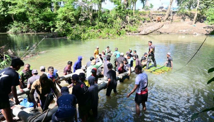 TMMD di Bone, Kodim 1407 Bangun 2 Jembatan Gantung untuk Warga, Termasuk Jembatan Viral Diseberangi Petani