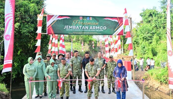 Dibangun TNI Untuk Rakyat, Jembatan Perintis Garuda Armco Batu Gading Bone Diresmikan