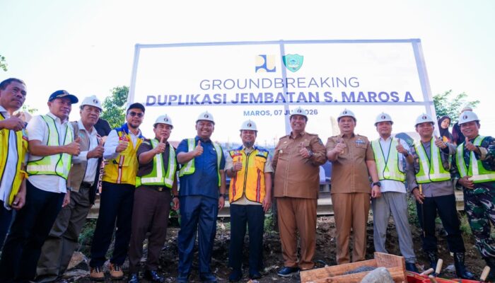 Gubernur Sulsel Ground Breaking Pelebaran Jembatan Sungai Maros A, Perkuat Konektivitas Jalur Trans Sulawesi