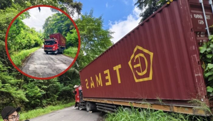 Belum Ada Rambu, Laka Truk Kontainer Mundur kembali Terjadi di Bypass Sumpallabbu