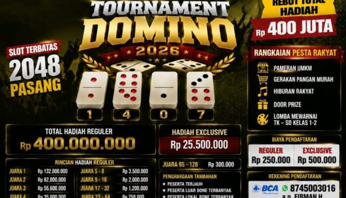 Gau’ Maraja dan HUT ke-81 TNI di Bone Diramaikan Turnamen Domino, Total Hadiah Capai Rp400 Juta