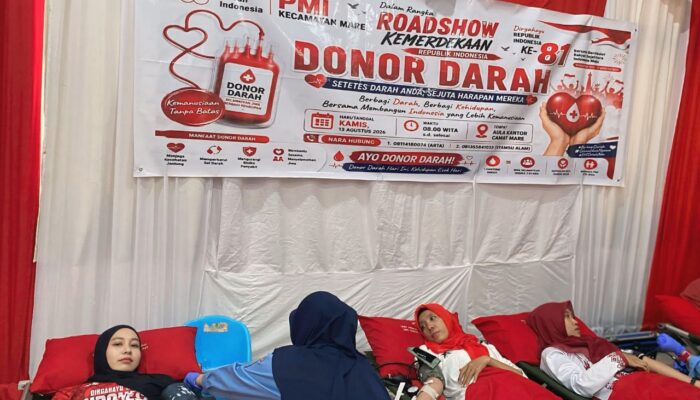 Donor Darah Meriahkan Roadshow Kemerdekaan di Kecamatan Mare, Bupati Bone Apresiasi Pendonor