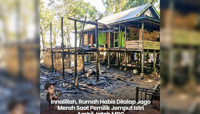 Innalillah, Rumah Habis Dilalap Jago Merah Saat Pemilik Jemput Istri Ambil Jatah MBG
