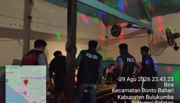 Cegah Gangguan Kamtibmas, Polsek Bontobahari Sisir THM Kawasan Bira