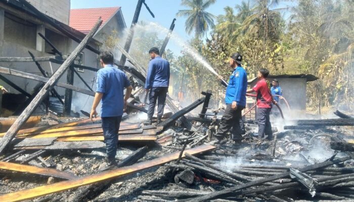 Rumah Panggung dan Dua Kendaraan Ludes Terbakar di Cabbeng, Kesigapan Damkar Cegah Api Meluas