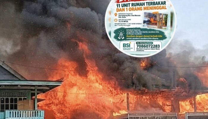 WIZ Bone Galang Donasi Bantu Korban Kebakaran Belasan Rumah di Sanrangeng