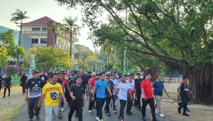 Bupati Bone Bersama Walikota dan Kapolres Pare Pare Jalan Pagi, Beri Dukungan untuk Bone Beramal FC